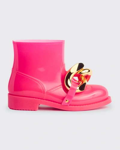 Shop Jw Anderson Chain Rubber Boots In Medium Pink