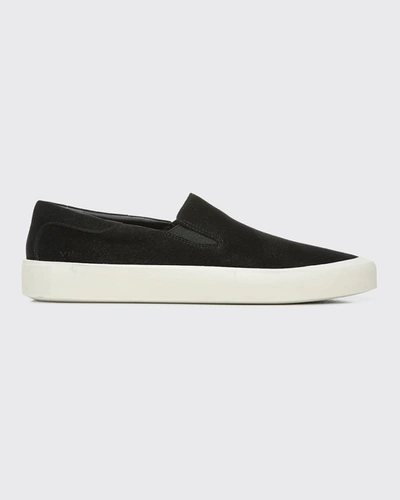 Shop Vince Ginelle Suede Slip-on Sneakers In Black