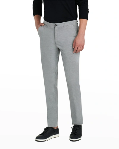 Shop Bugatchi Men's Stretch-knit Ff Pants In Platinum