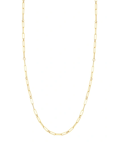Shop Roberto Coin 18k Gold Paperclip Necklace, 22"l In Yg