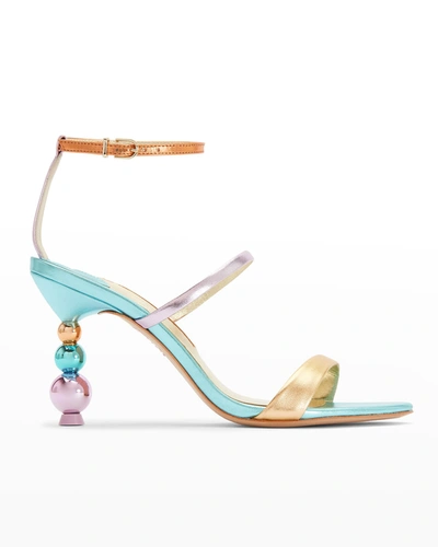 Shop Sophia Webster Rosalind Multicolored Metallic Sphere-heel Sandals In Multi Metallic