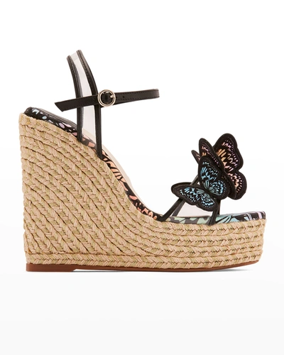 Shop Sophia Webster Riva Butterflies Wedge Espadrille Sandals In Pastel Gradient P
