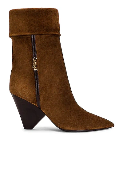 Shop Saint Laurent Niki Booties In Dark Land