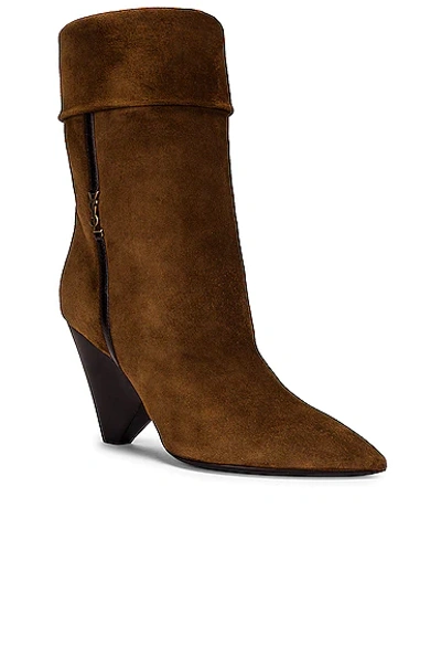 Shop Saint Laurent Niki Booties In Dark Land