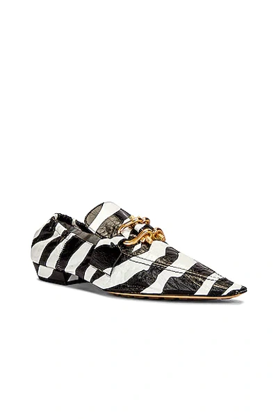 Bottega Veneta Madame Mocassins In White Zebra