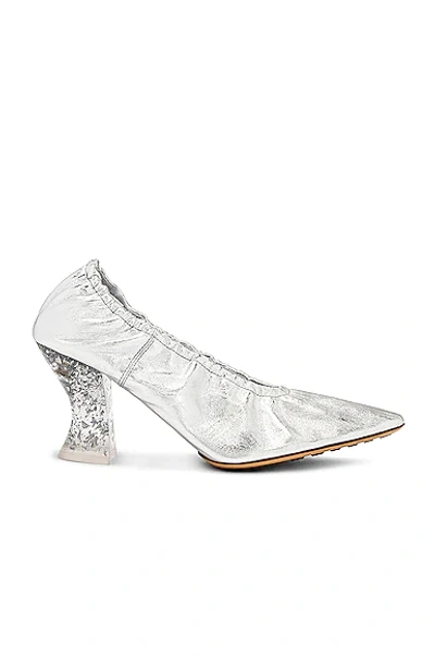 Shop Bottega Veneta Almond Pumps In Silver