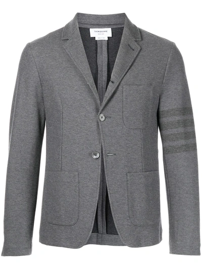 Shop Thom Browne 4-bar Single-breasted Blazer In Grau