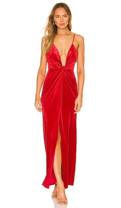 Shop Superdown Aurora Deep V Maxi Dress In Red