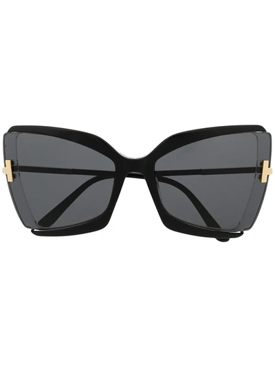 Tom Ford Oversized Butterfly-frame Sunglasses In Schwarz
