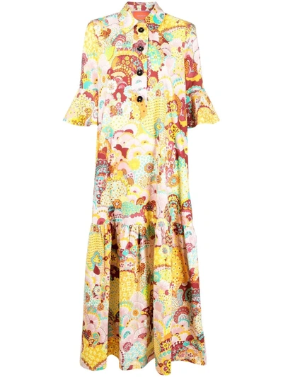 Shop La Doublej Artemis Midi Dress In Gelb