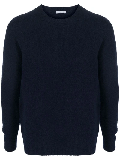 Shop Malo Crew-neck Knitted Jumper In Blau