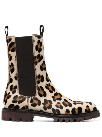 Scarosso Nick Wooster Leopard Boots In Nude