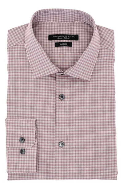 Shop John Varvatos Slim Fit Plaid Dress Shirt In Cranberry