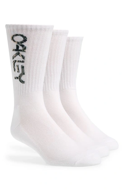 Shop Oakley 3-pack B1b 2.0 Water Repellent Crew Socks In White