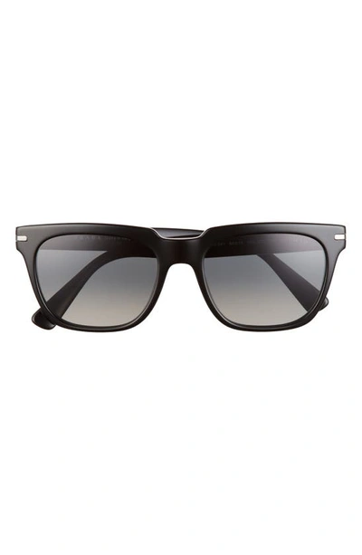 Shop Prada Pillow 56mm Rectangular Sunglasses In Black/ Grey Gradient