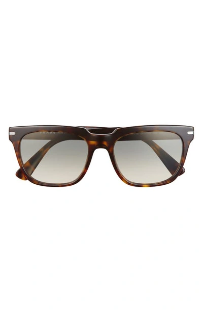 Shop Prada Pillow 56mm Rectangular Sunglasses In Tortoise/ Clear Gradient Grey