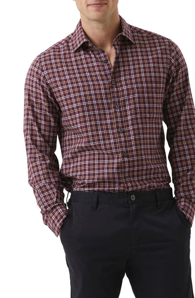 Shop Rodd & Gunn Mount Richards Sport Fit Plaid Flannel Button-up Shirt In Maroon