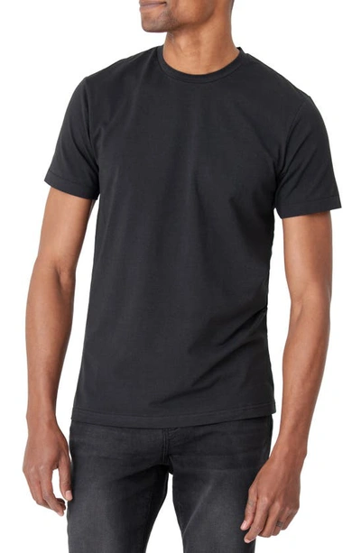 Shop Swet Tailor Cotton Stretch Crewneck T-shirt In Black