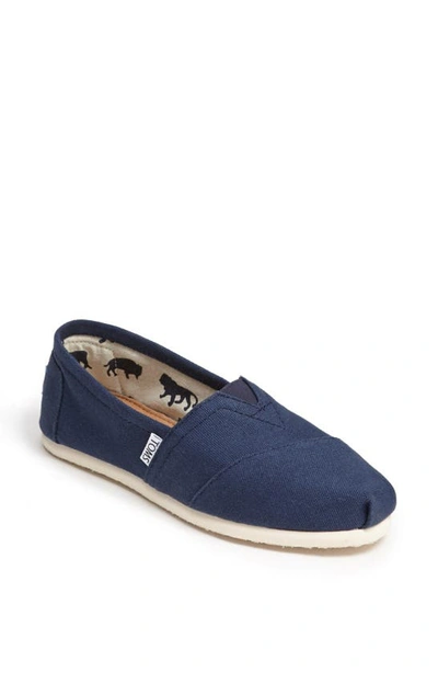 Shop Toms Classic Canvas Slip-on In Navy Canvas