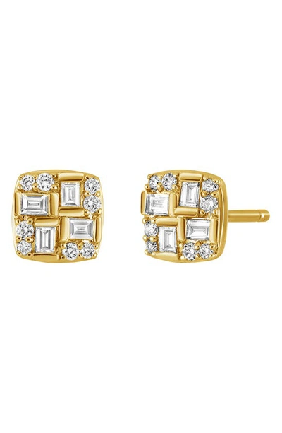 Shop Bony Levy Gatsby 18k Gold Diamond Cluster Square Stud Earrings In 18k Yellow Gold