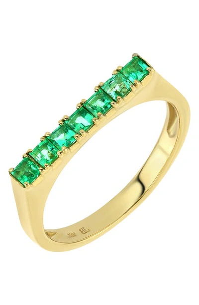 Shop Bony Levy El Mar Princess Cut Emerald Ring In 18k Yellow Gold