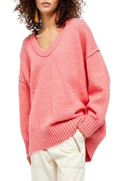 Shop Free People Brookside Sweater In Pink Lightning