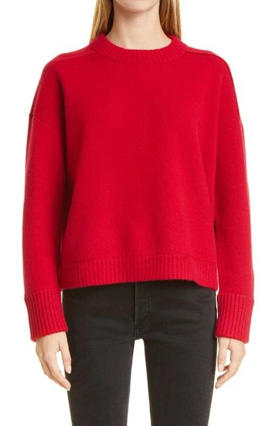 Shop Nordstrom Signature Boxy Crewneck Cashmere Sweater In Red Chili
