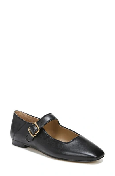 Sam Edelman Womens Black Michaela Square-toe Leather Ballet Flats In Black