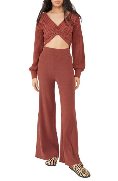 Shop Free People Emilie Sweater Set In Cherry Cola