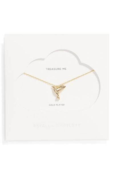 Shop Estella Bartlett Hummingbird Pendant Necklace In Gold