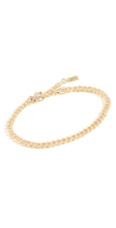 Shop Adinas Jewels Baby Pav Cuban Link Bracelet In Gold
