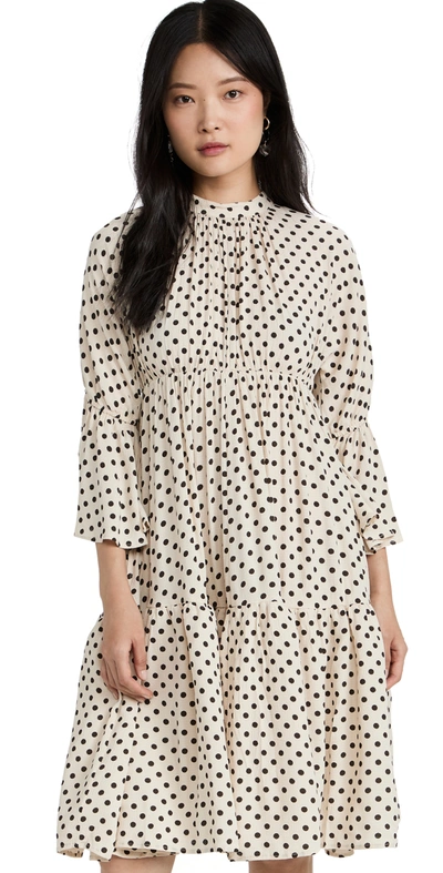 Shop Bytimo Bubble Viscose Flounce Dress In Dots