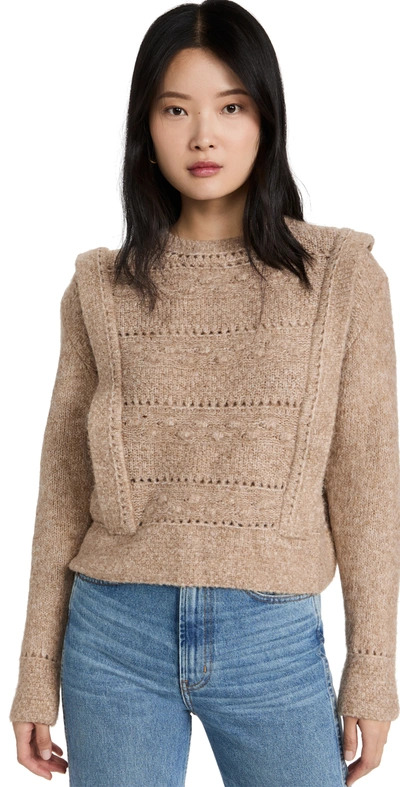 Shop Moon River Crochet Sweater In Tan