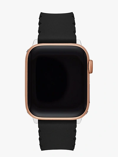 Shop Kate Spade Black Scallop Silicone 38/40mm Band For Apple Watch®