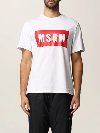 Shop Msgm T-shirt  Men In White