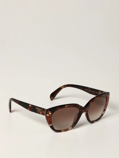 Shop Prada Sunglasses In Acetate In Brick Red