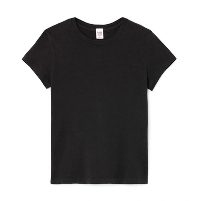 Shop Re/done '60s Slim Tee In Washed Black