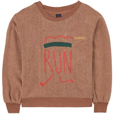 Shop Bonmot Organic Wood Runner Sweatshirt In Brown