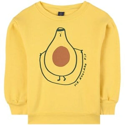Shop Bonmot Organic Sunshine Yellow Mr. Avocado Sweatshirt