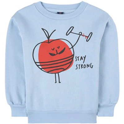 Shop Bonmot Organic Light Blue Stay Strong Sweatshirt