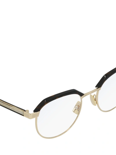 Shop Saint Laurent Eyewear Eyeglasses In Gold &amp; Havana