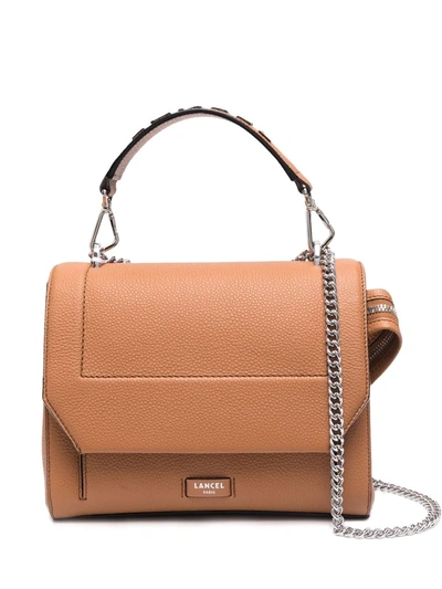 Shop Lancel Top-handle Leather Tote Bag In Brown