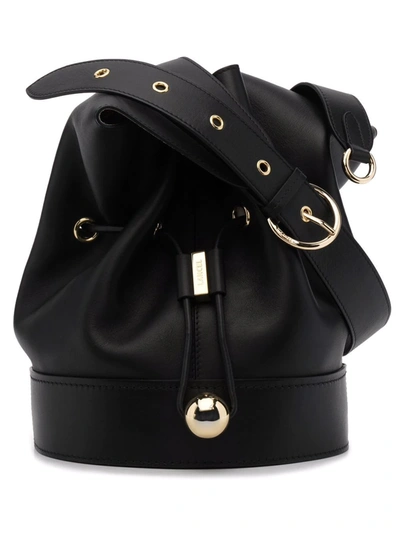 Shop Lancel Single-strap Leather Bucket Bag In Black