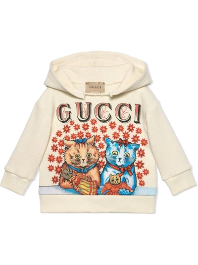 Shop Gucci Logo-print Pullover Hoodie In White