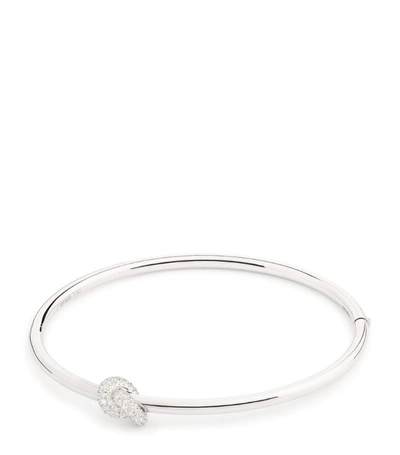 Shop Engelbert White Gold And Diamond The Legacy Knot Bangle