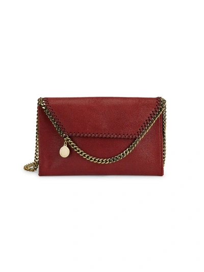 Shop Stella Mccartney Mini Chain Crossbody Bag In Dark Cherry