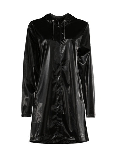 Shop Rains A-line Waterproof Jacket In Velvet Black