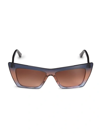Shop Zeus + Dione Women's Dione Ii 53mm Cat Eye Sunglasses In Blue Grey