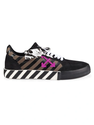 Shop Off-white Low-top Vulcanized Canvas Sneakers In Black Purple