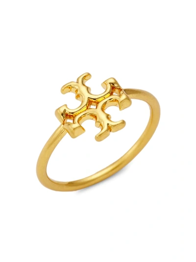 Shop Tory Burch Women's Kira Goldtone Logo Ring In Brass